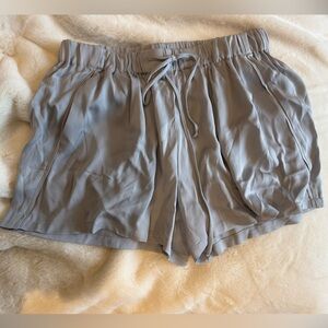 Milly Silk Drawstring Gray Shorts